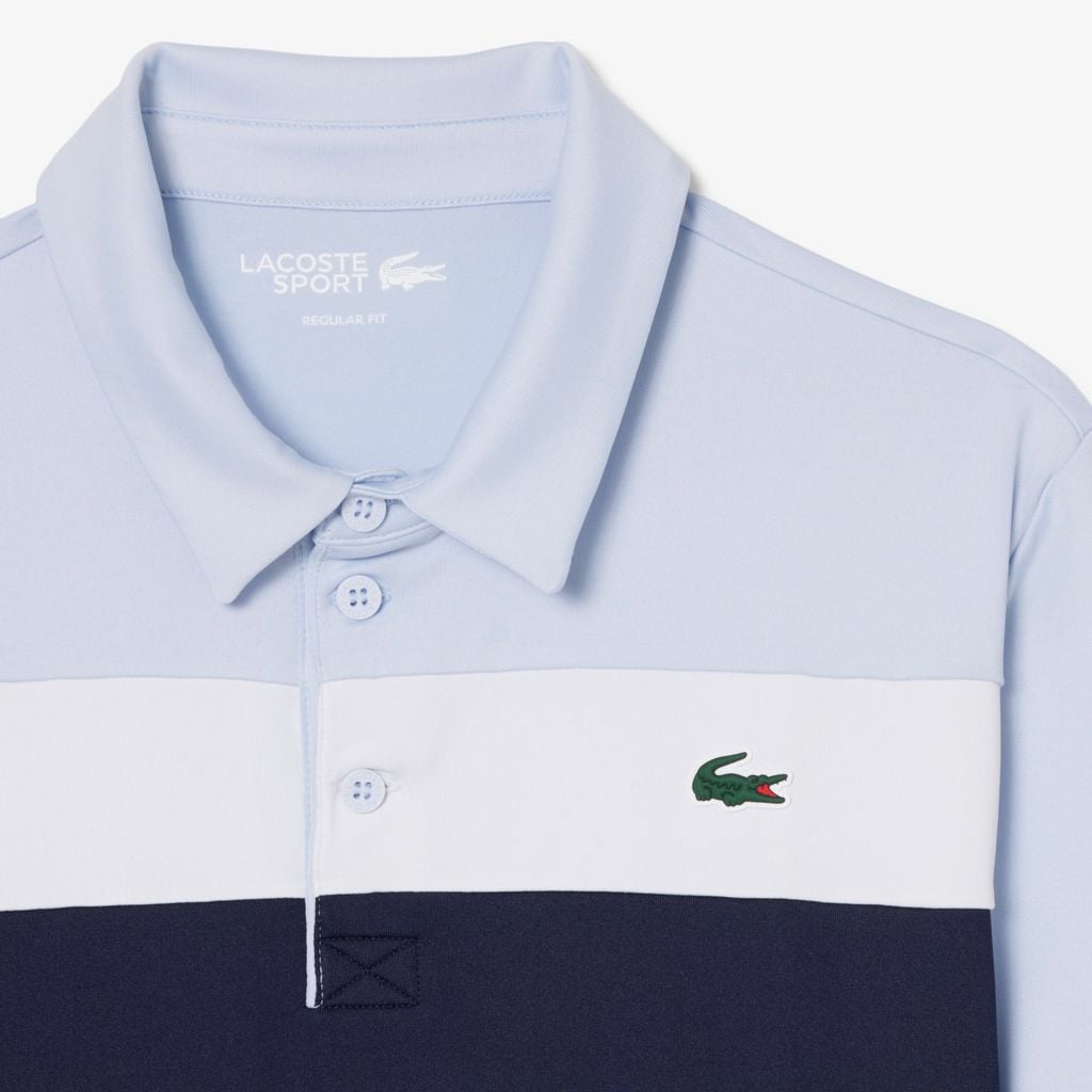 Áo Polo Golf Lacoste Nam Dáng Suông Co Giãn Họa Tiết Color-Block Công Nghệ Thoáng Khí