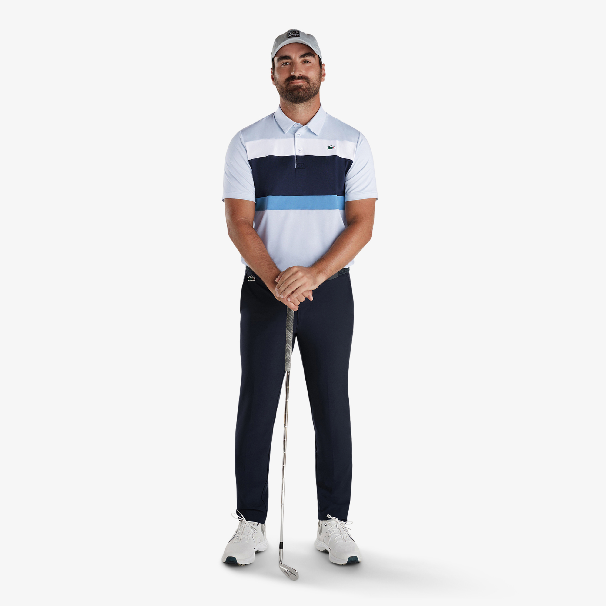 Áo Polo Golf Lacoste Nam Dáng Suông Co Giãn Họa Tiết Color-Block Công Nghệ Thoáng Khí