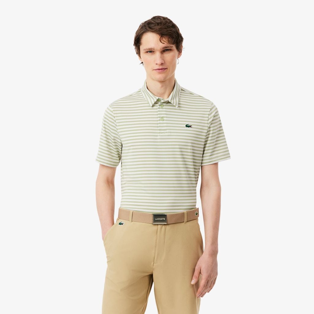 Áo Polo Golf Lacoste Nam Dáng Suông Kẻ Sọc Công Nghệ Thoáng Khí