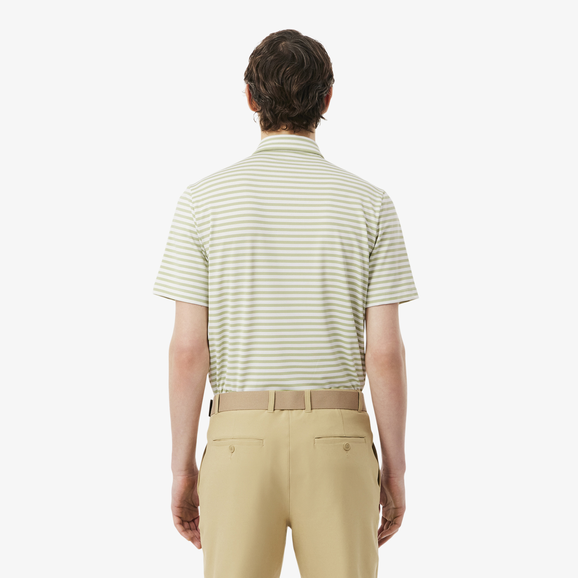Áo Polo Golf Lacoste Nam Dáng Suông Kẻ Sọc Công Nghệ Thoáng Khí