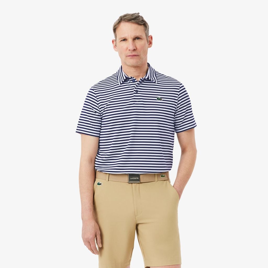 Áo Polo Golf Lacoste Nam Dáng Suông Kẻ Sọc Công Nghệ Thoáng Khí