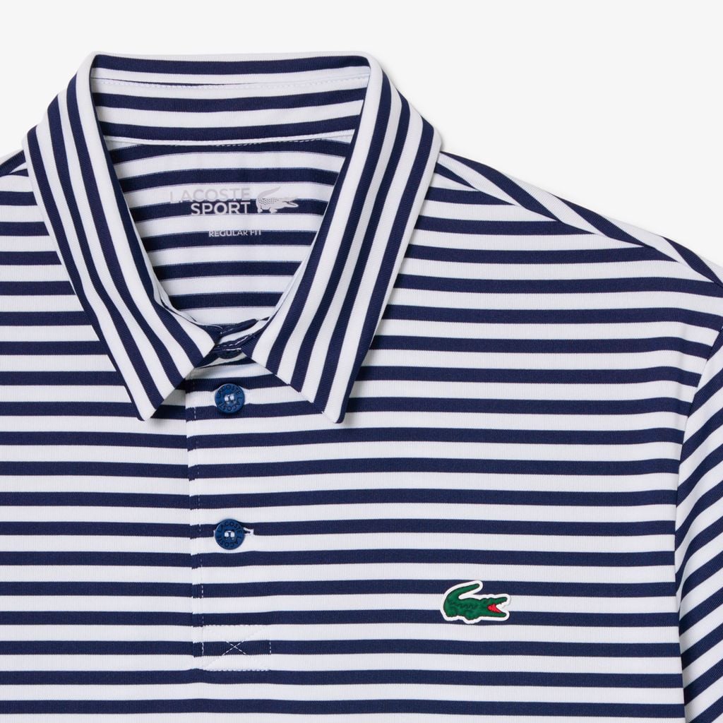 Áo Polo Golf Lacoste Nam Dáng Suông Kẻ Sọc Công Nghệ Thoáng Khí