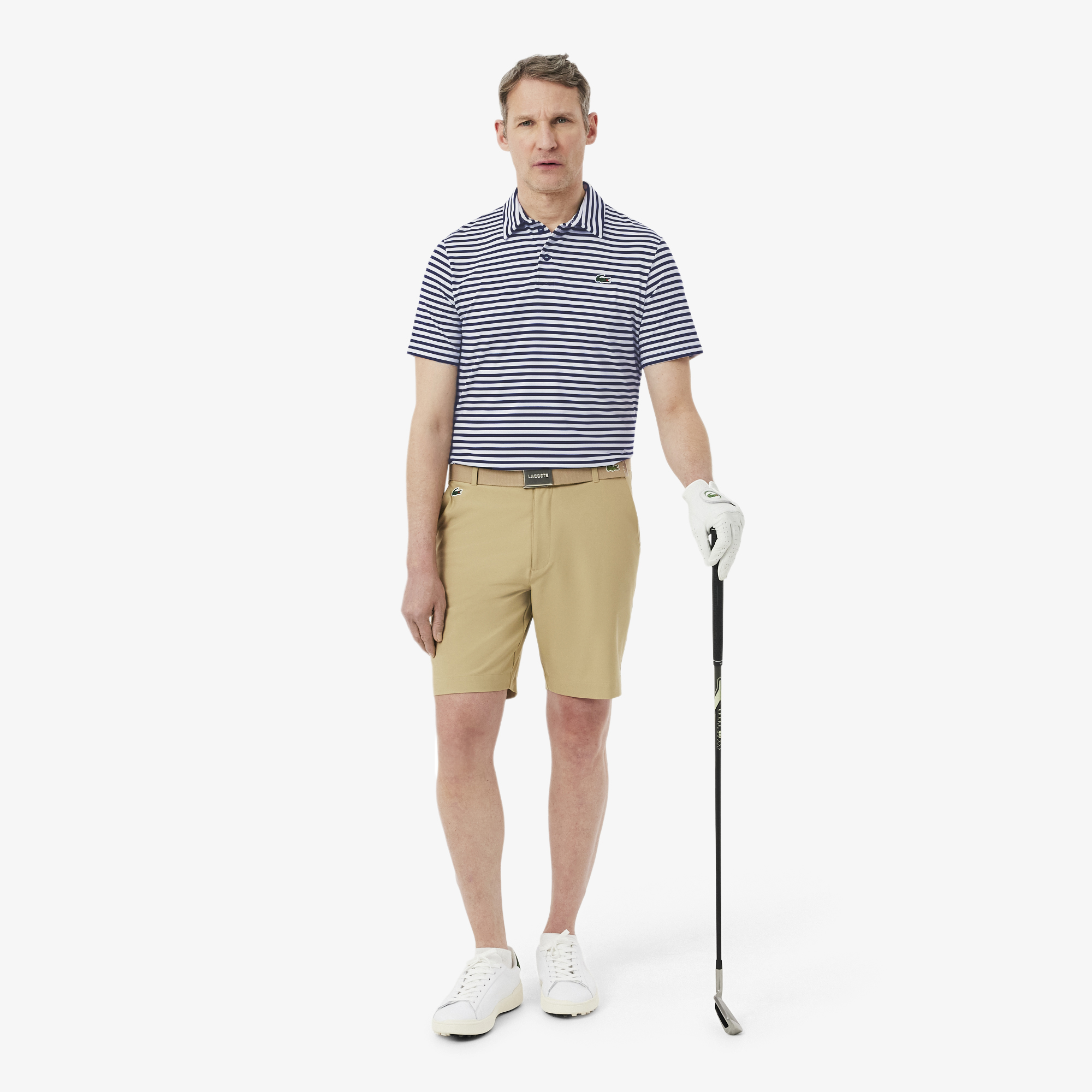 Áo Polo Golf Lacoste Nam Dáng Suông Kẻ Sọc Công Nghệ Thoáng Khí