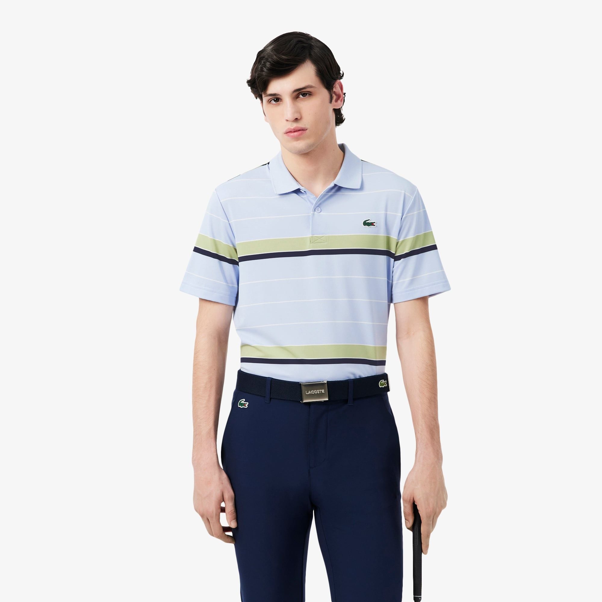 Áo Polo Golf Lacoste Nam Dáng Suông Kẻ Sọc Công Nghệ Thoáng Khí