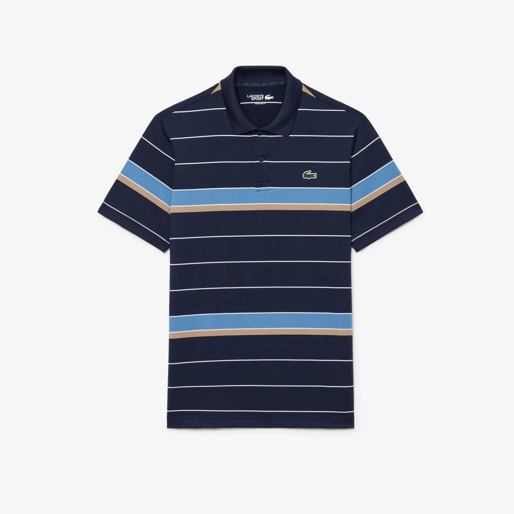 Áo Polo Golf Lacoste Nam Dáng Suông Kẻ Sọc Công Nghệ Thoáng Khí