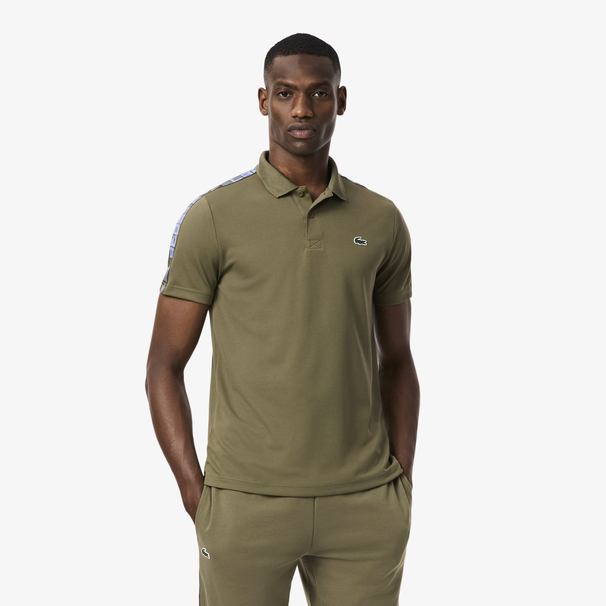 Áo Polo Tennis Lacoste Nam Dáng Suông Sọc Thoáng Khí