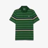 Áo Polo Golf Lacoste Nam Dáng Suông Thoáng Khí Co Giãn Kẻ Sọc