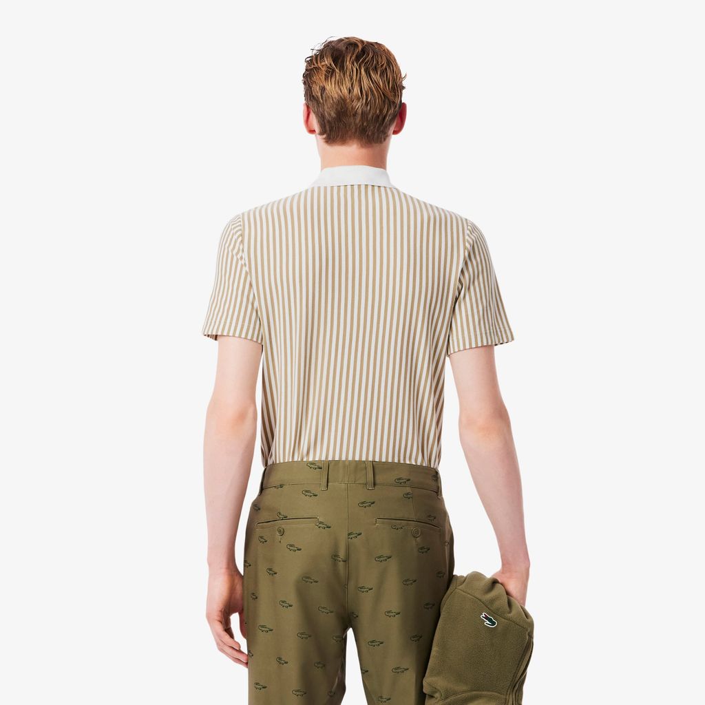 Áo Polo Golf Lacoste Nam Dáng Rộng Sọc Điều Hòa Nhiệt Độ