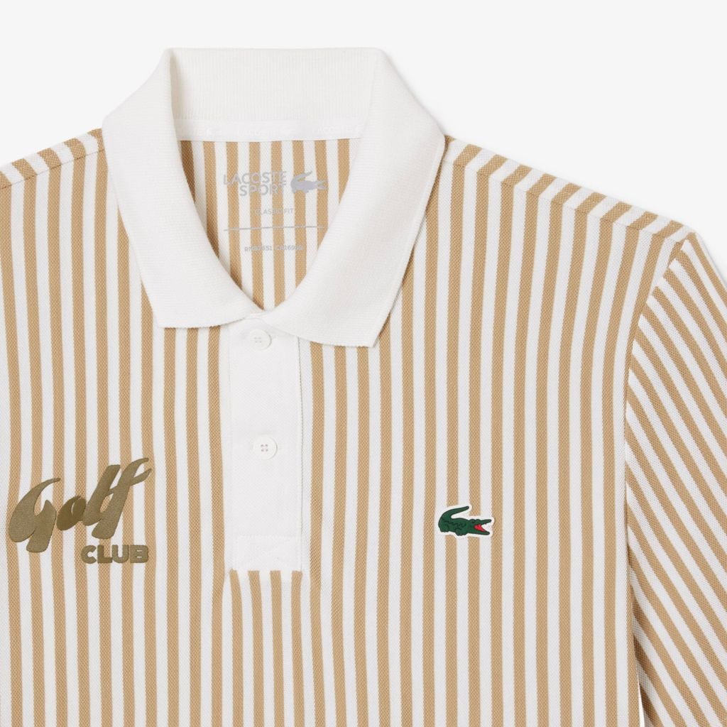 Áo Polo Golf Lacoste Nam Dáng Rộng Sọc Điều Hòa Nhiệt Độ
