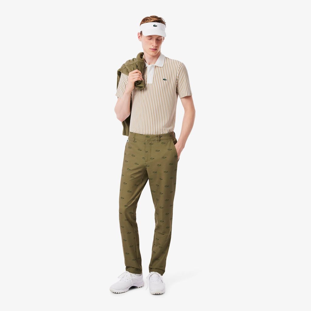 Áo Polo Golf Lacoste Nam Dáng Rộng Sọc Điều Hòa Nhiệt Độ