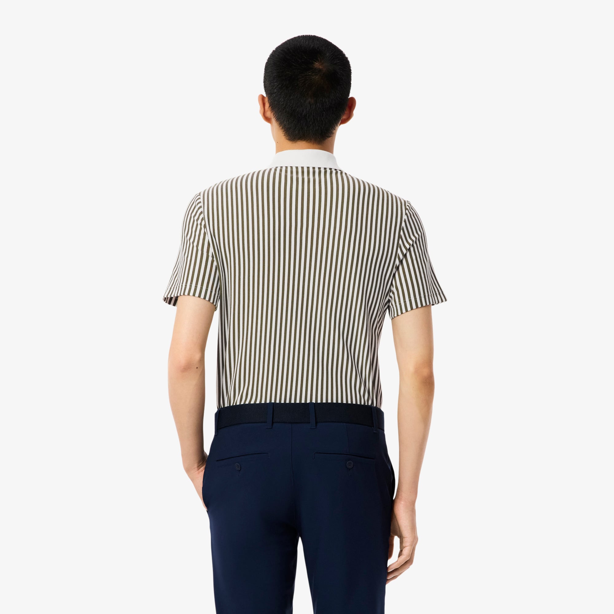 Áo Polo Golf Lacoste Nam Dáng Rộng Sọc Điều Hòa Nhiệt Độ