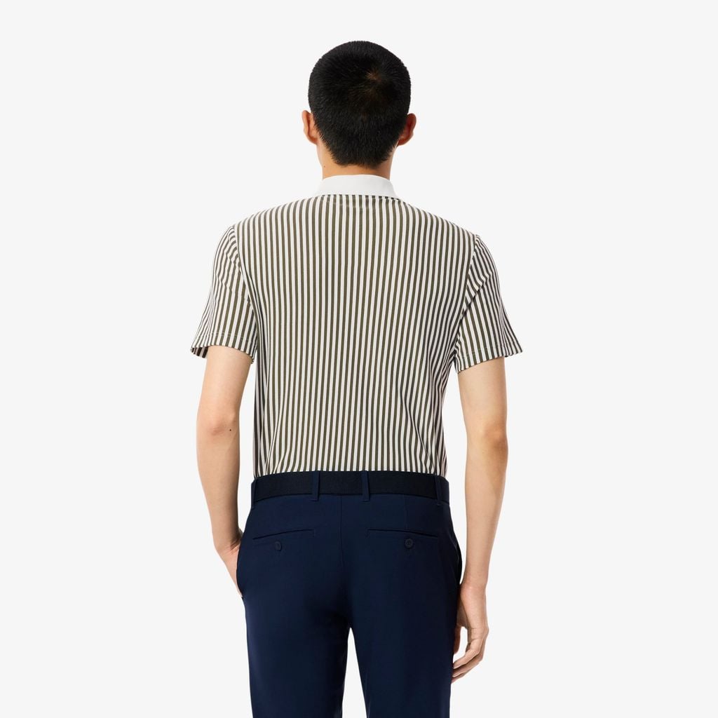 Áo Polo Golf Lacoste Nam Dáng Rộng Sọc Điều Hòa Nhiệt Độ