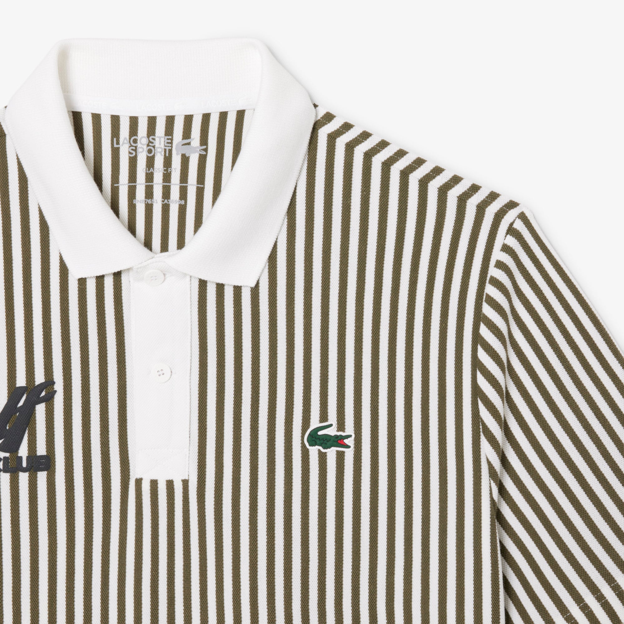 Áo Polo Golf Lacoste Nam Dáng Rộng Sọc Điều Hòa Nhiệt Độ