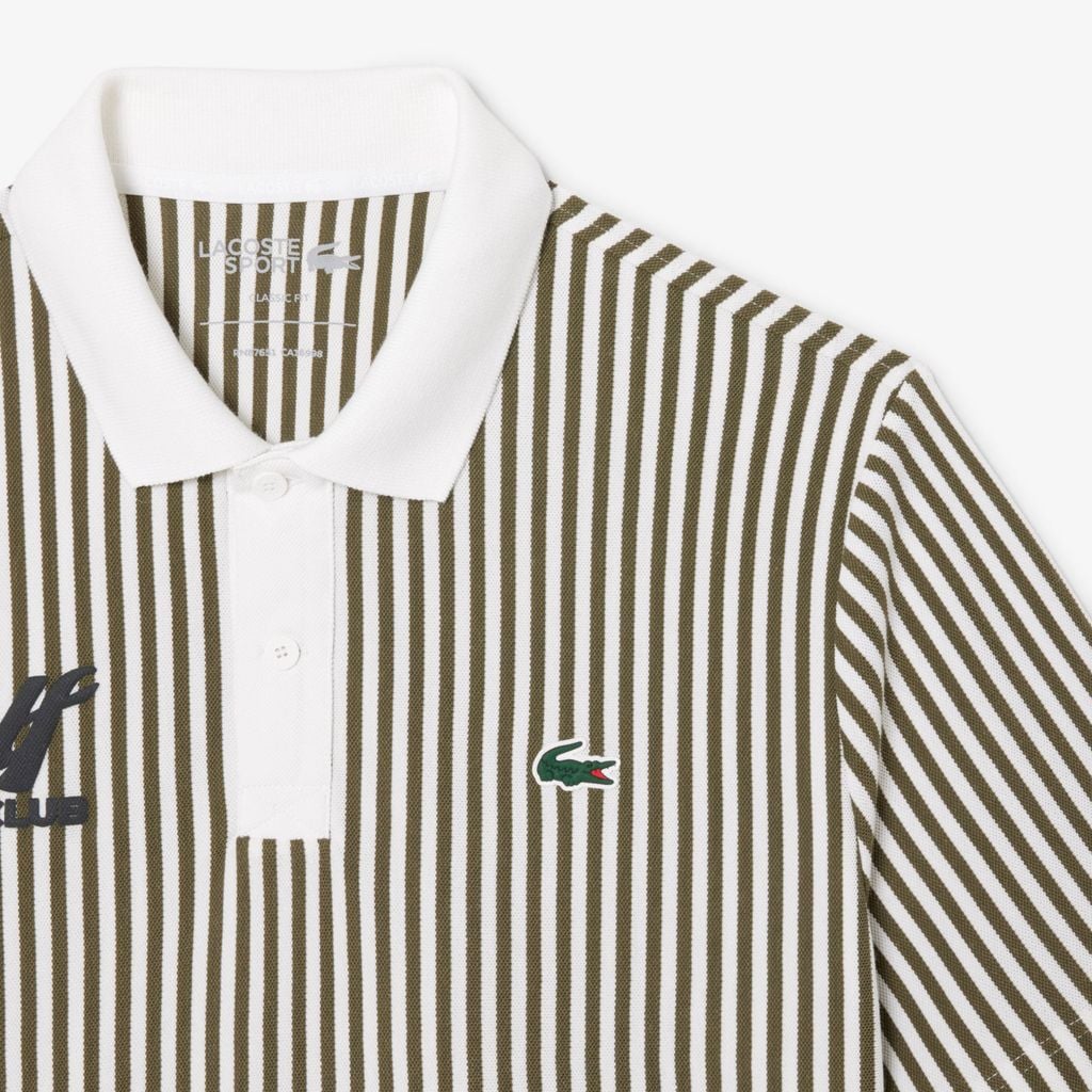 Áo Polo Golf Lacoste Nam Dáng Rộng Sọc Điều Hòa Nhiệt Độ