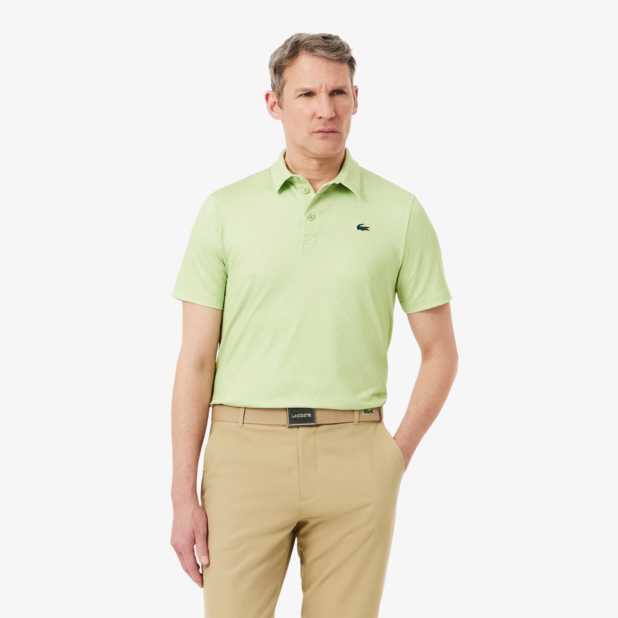 Áo Polo Golf Lacoste Nam Dáng Suông Họa Tiết In
