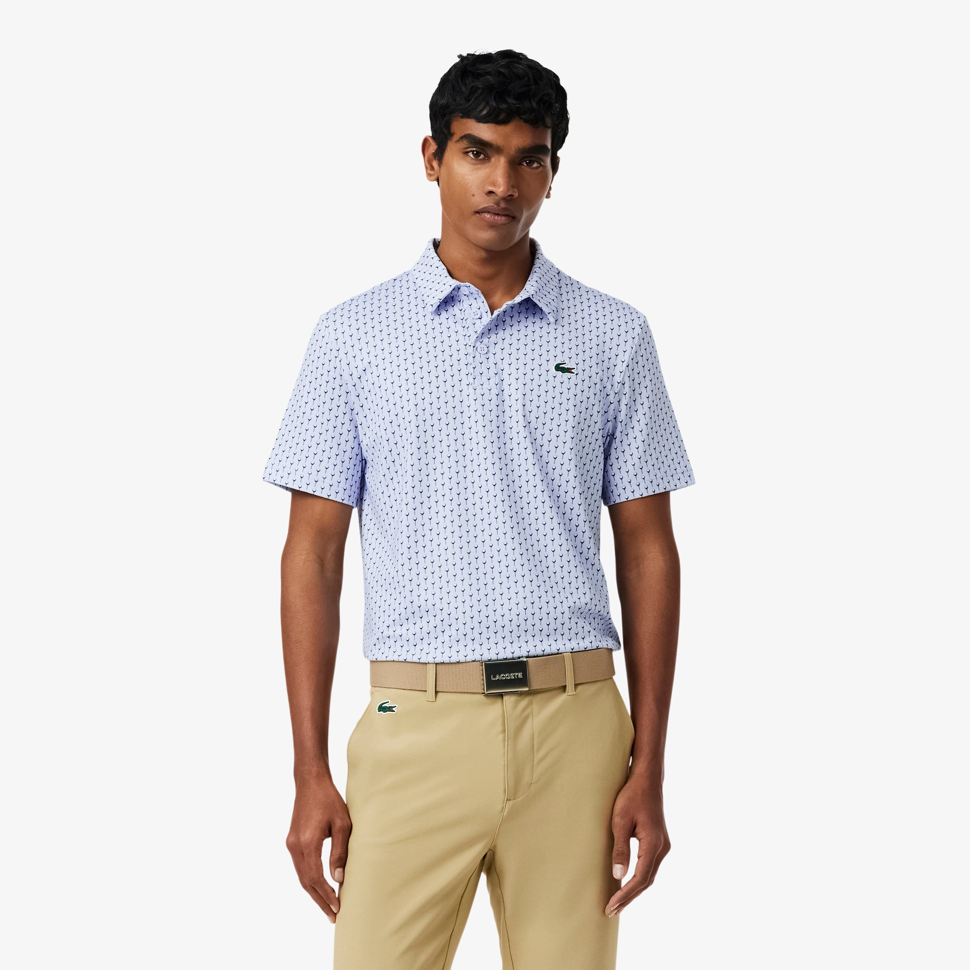Áo Polo Golf Lacoste Nam Dáng Suông Họa Tiết In