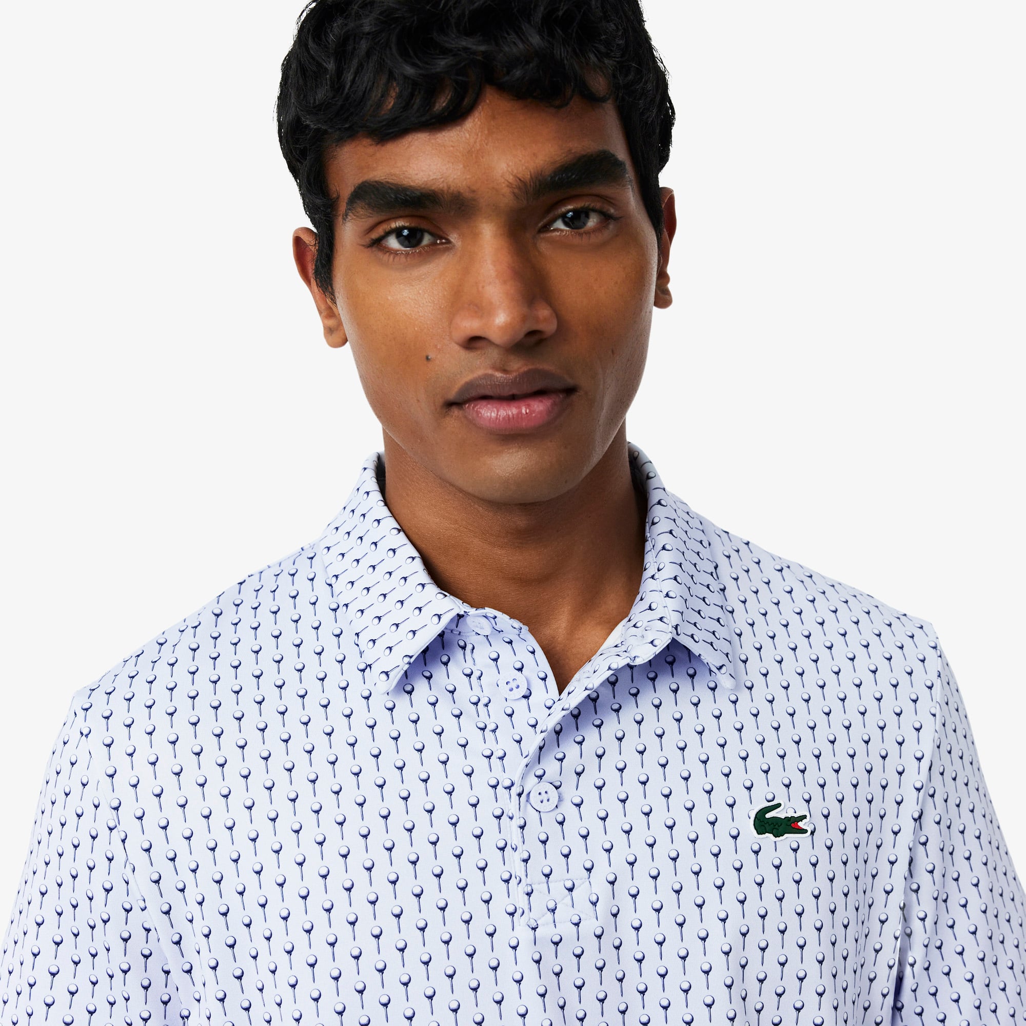 Áo Polo Golf Lacoste Nam Dáng Suông Họa Tiết In