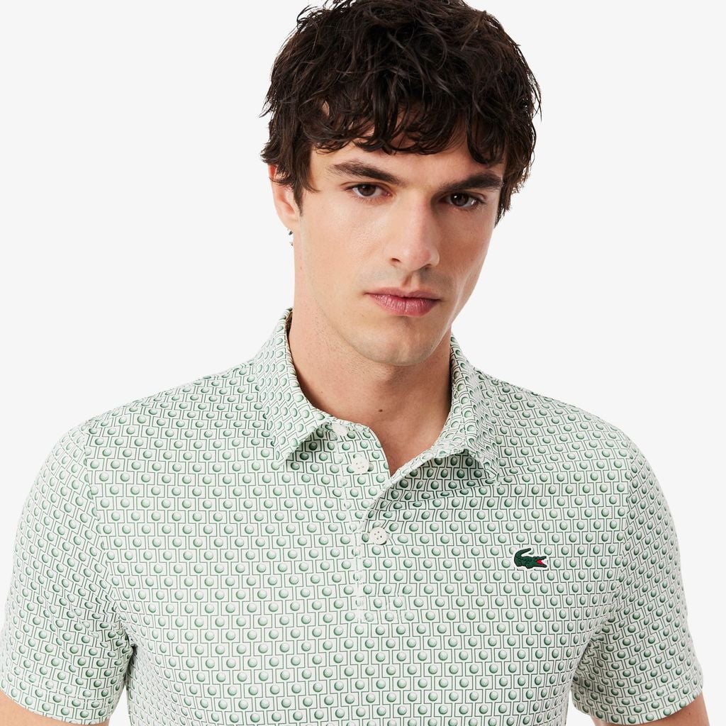 Áo Polo Golf Lacoste Nam Dáng Suông Họa Tiết In
