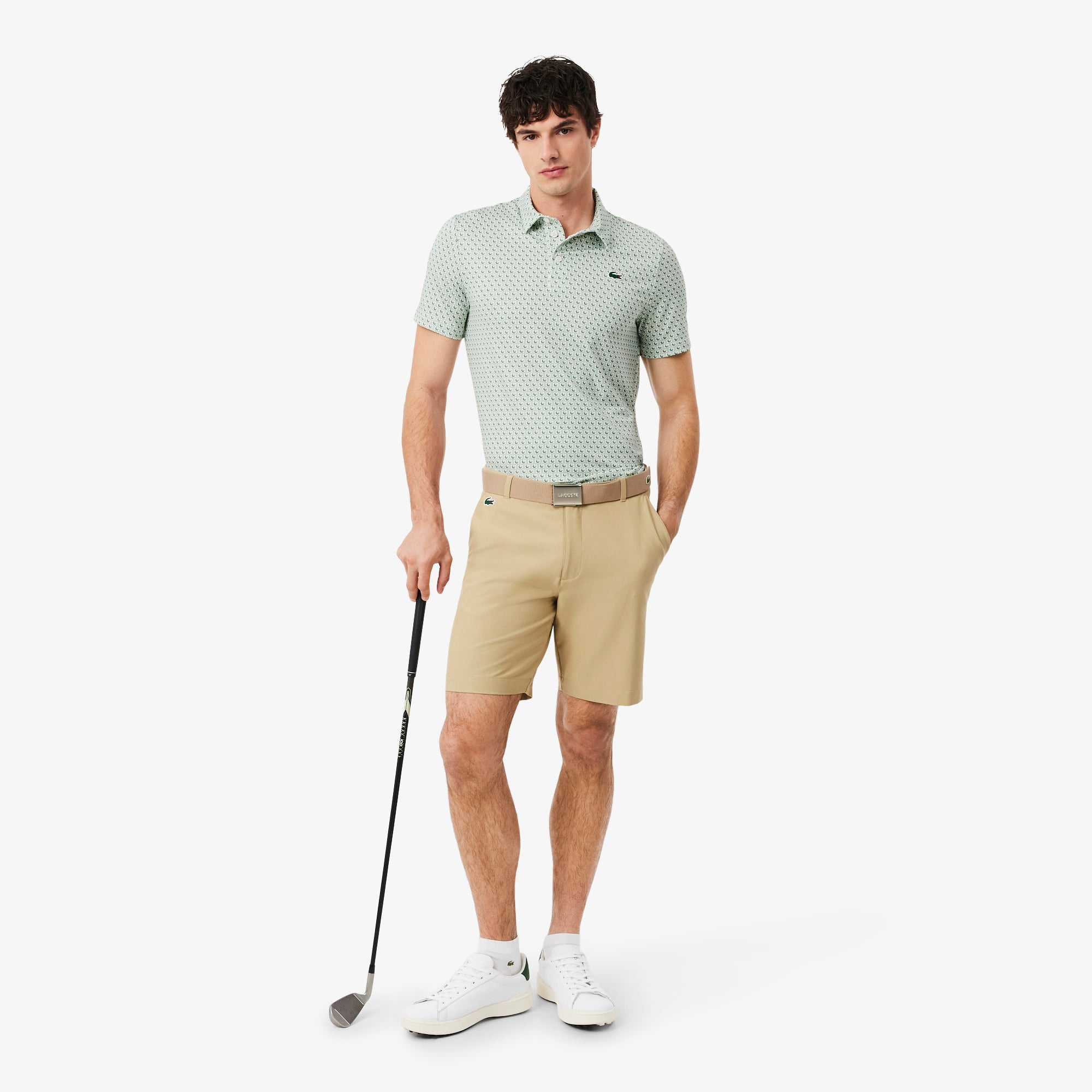 Áo Polo Golf Lacoste Nam Dáng Suông Họa Tiết In