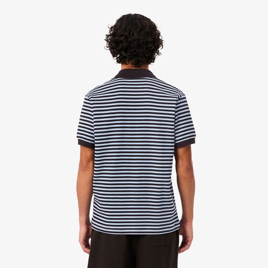 Áo Polo Lacoste Nam Dáng Cổ Điển Dập Nổi Kẻ Sọc