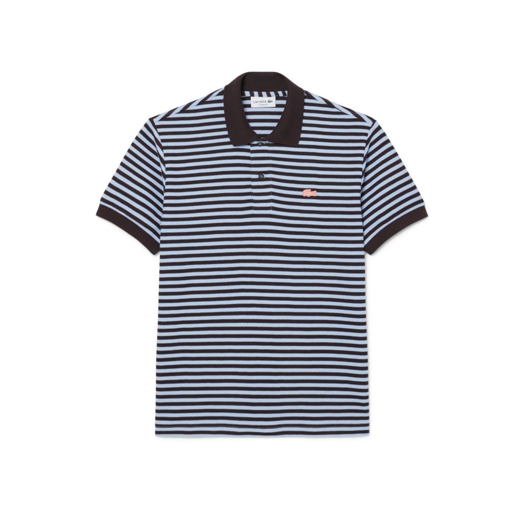 Áo Polo Lacoste Nam Dáng Cổ Điển Dập Nổi Kẻ Sọc