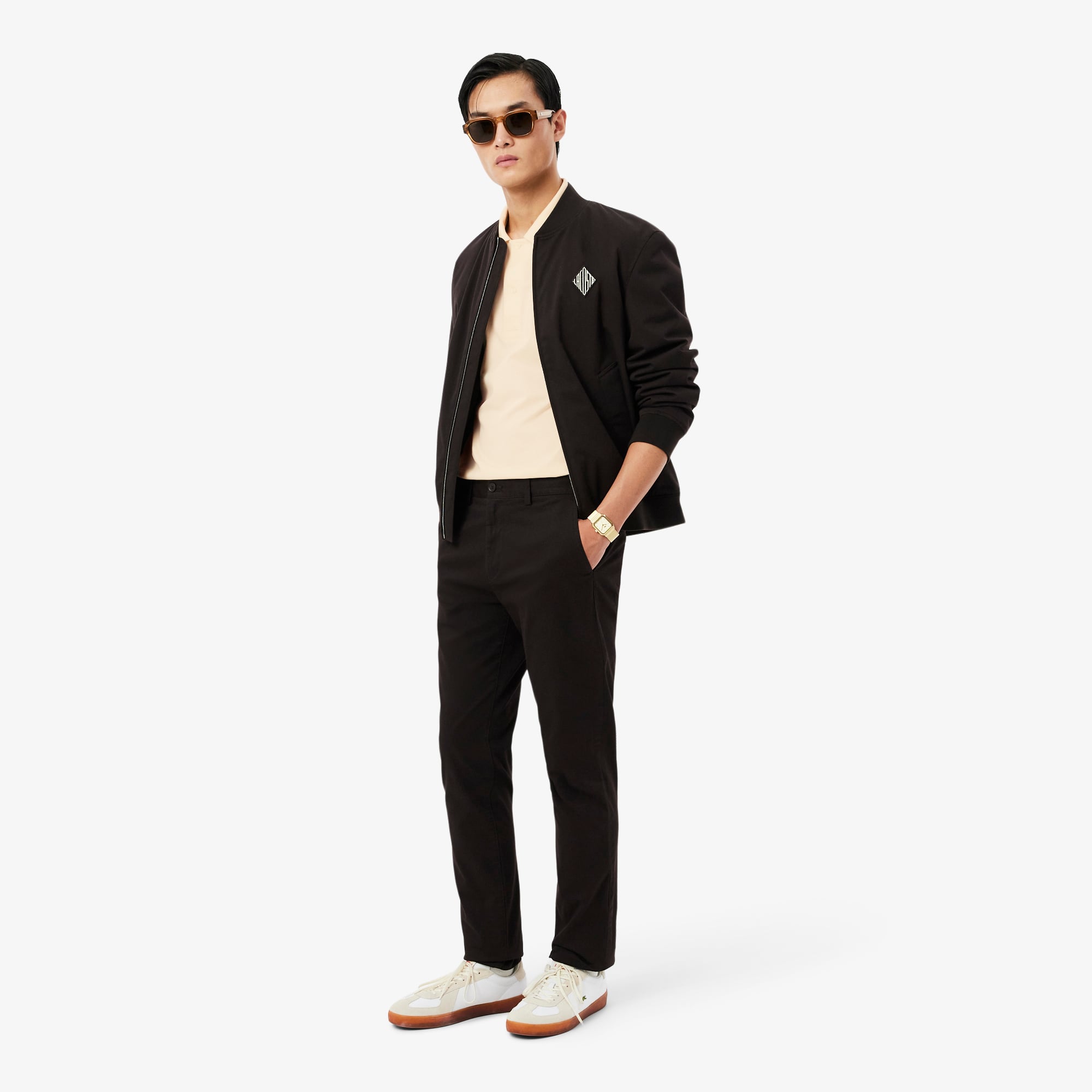 Áo Polo Lacoste Nam Dáng Cổ Điển Cổ Hở Paris Thêu Họa Tiết