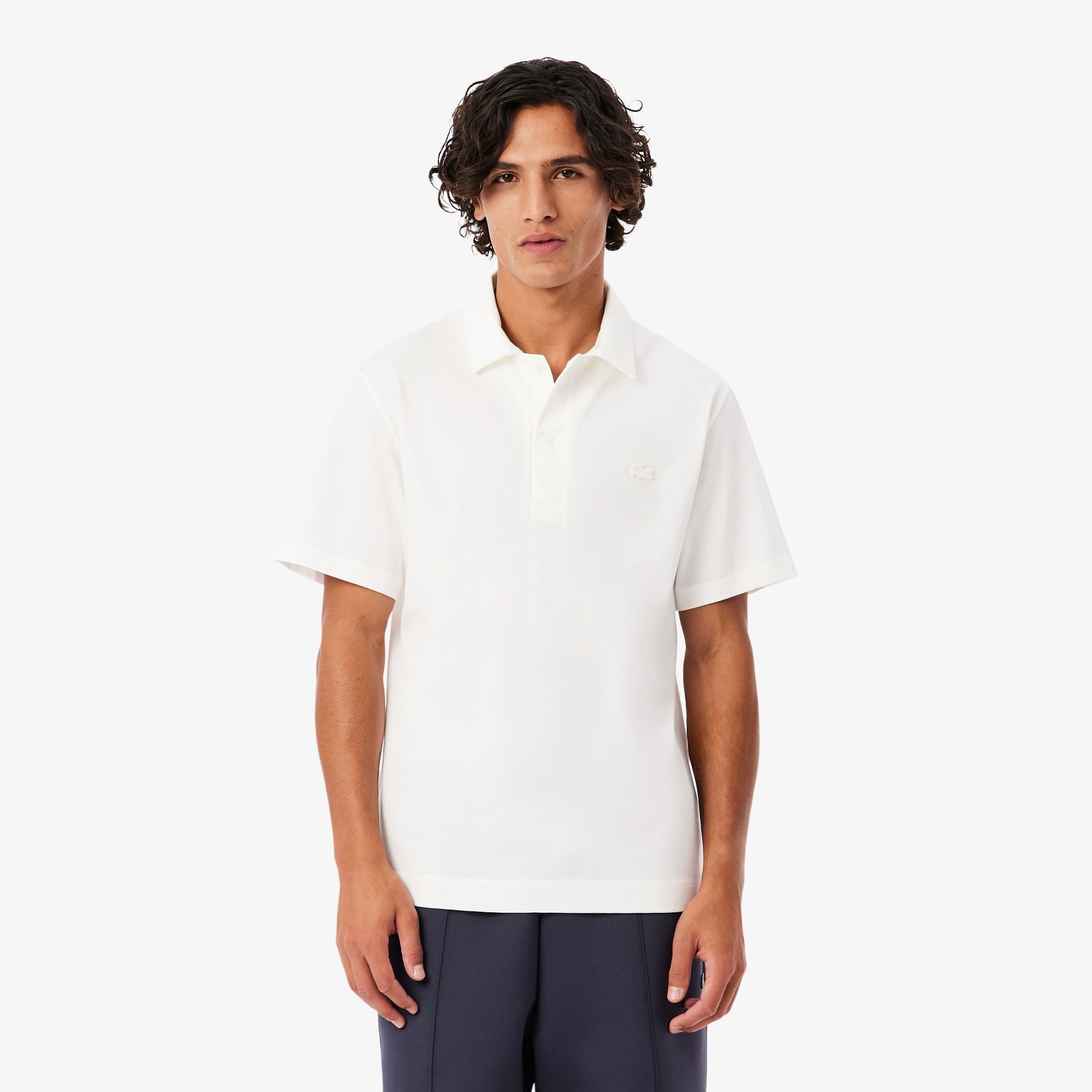 Áo Polo Lacoste Nam Dáng Cổ Điển Cổ Hở Paris Thêu Họa Tiết