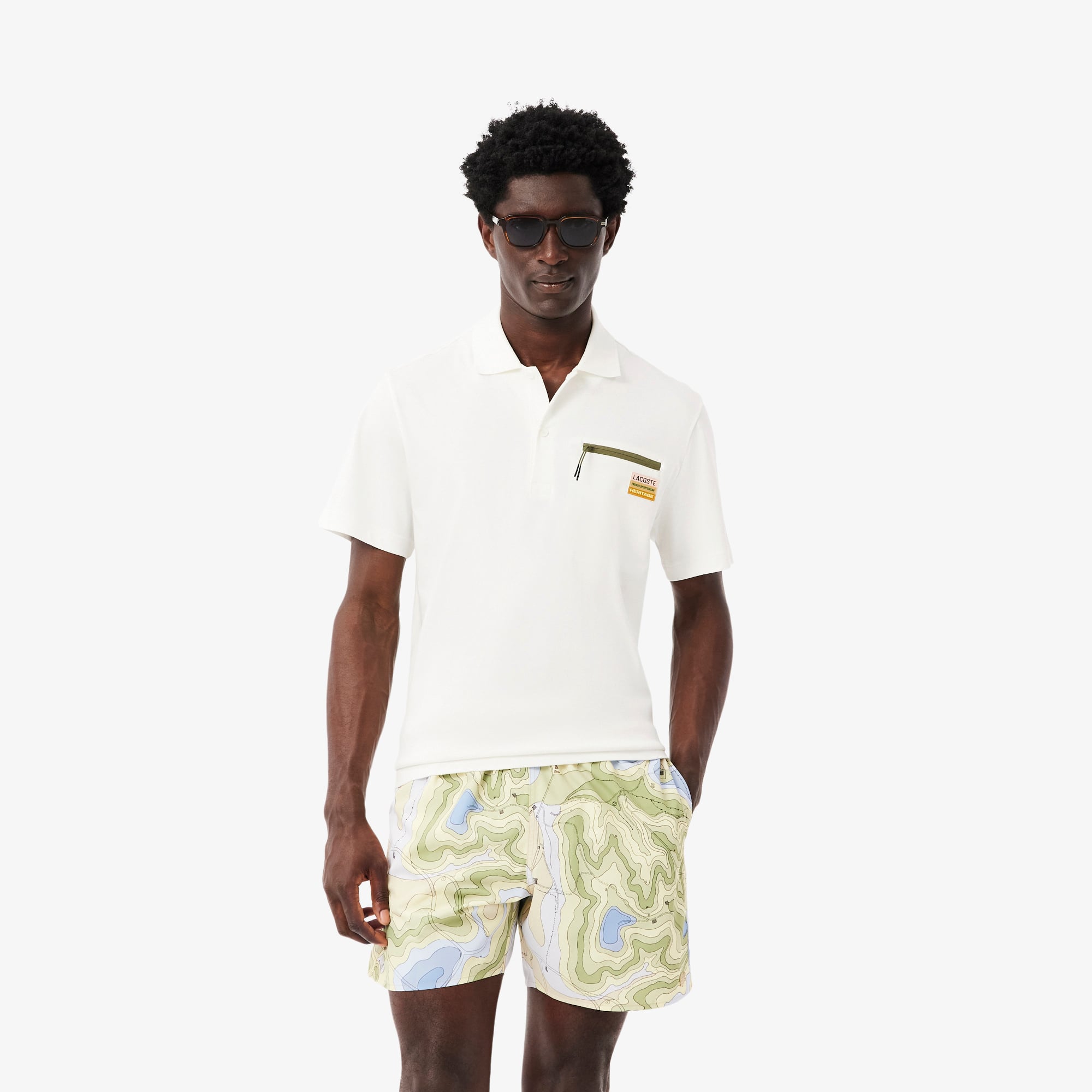 Áo Polo Lacoste Nam Dáng Cổ Điển Khóa Kéo Túi