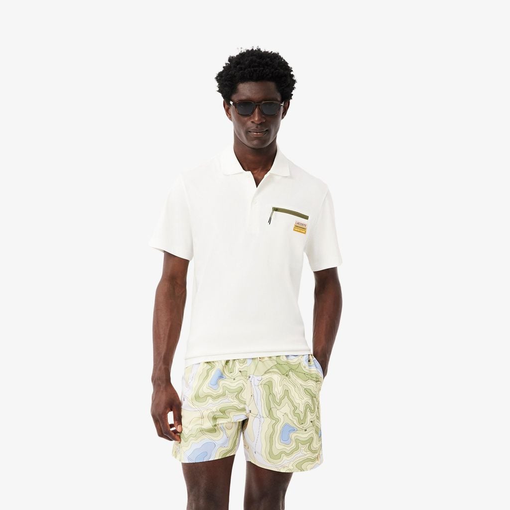 Áo Polo Lacoste Nam Dáng Cổ Điển Khóa Kéo Túi