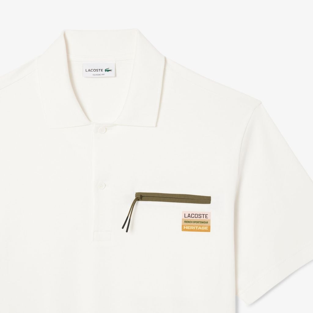 Áo Polo Lacoste Nam Dáng Cổ Điển Khóa Kéo Túi