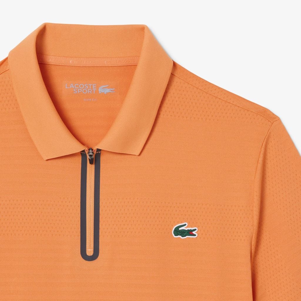 Áo Polo Tennis Lacoste Nam Ôm Dáng Co Giãn Dệt Nổi Công Nghệ Thoáng Khí