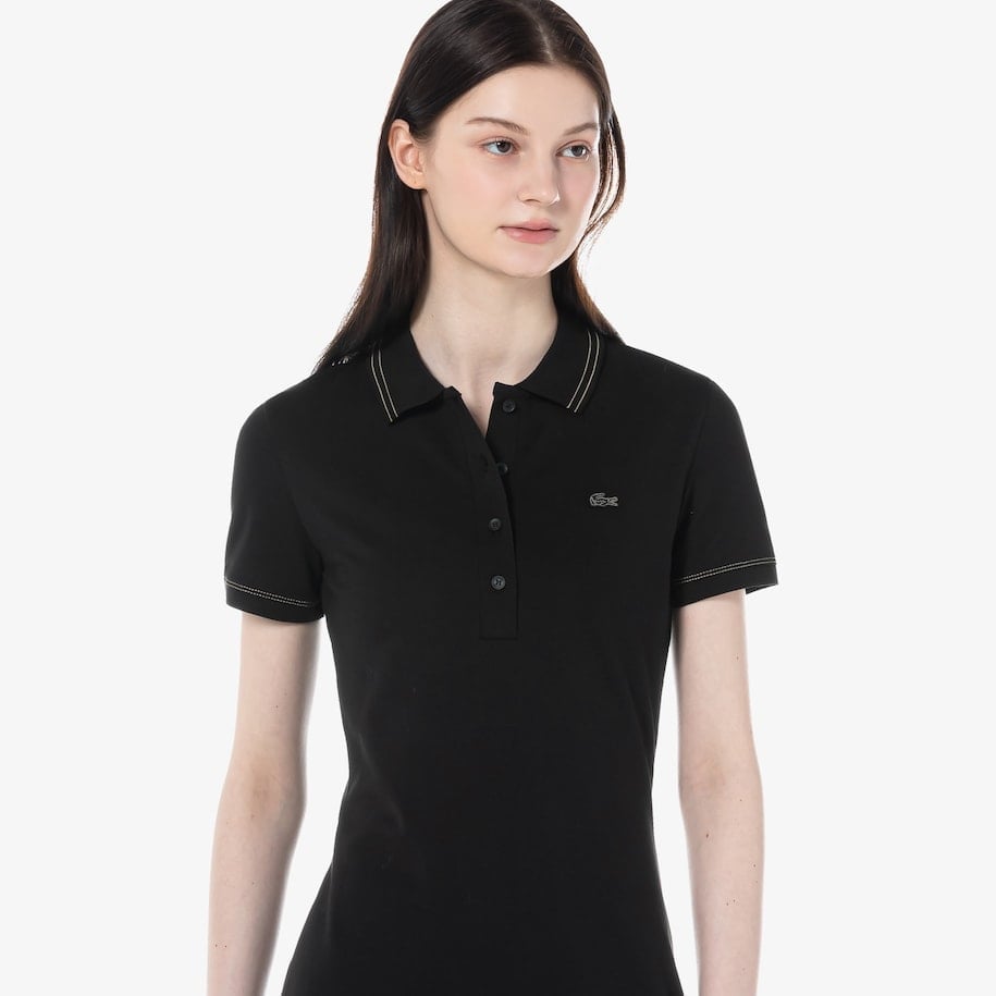 Đầm Polo Lacoste Nữ Ôm Dáng Chất Liệu Piqué Co Giãn