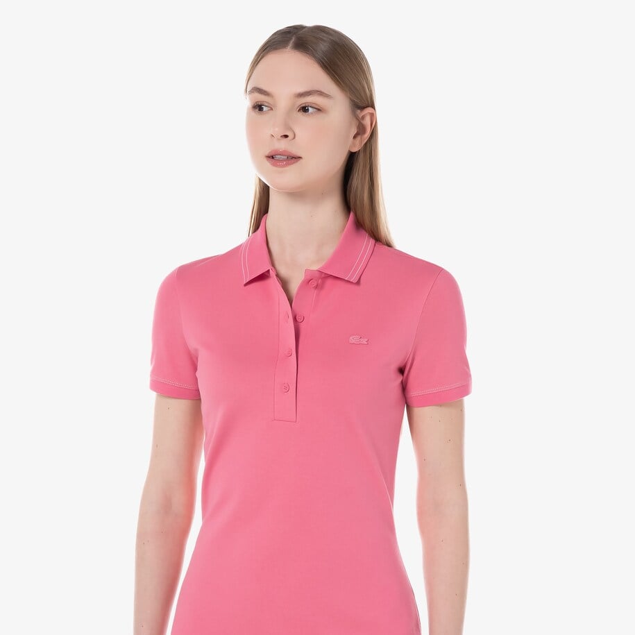 Đầm Polo Lacoste Nữ Ôm Dáng Chất Liệu Piqué Co Giãn
