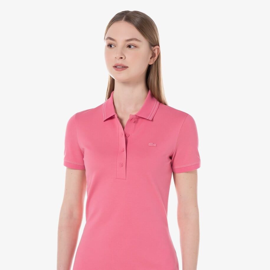 Đầm Polo Lacoste Nữ Ôm Dáng Chất Liệu Piqué Co Giãn