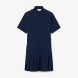 Đầm Polo Lacoste Nữ Dáng Suông Chất Liệu Poplin Tay Ngắn