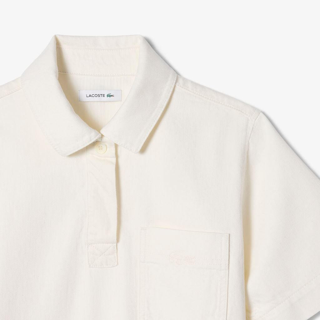 Đầm Polo Lacoste Nữ Dáng Oversize Chất Liệu Denim