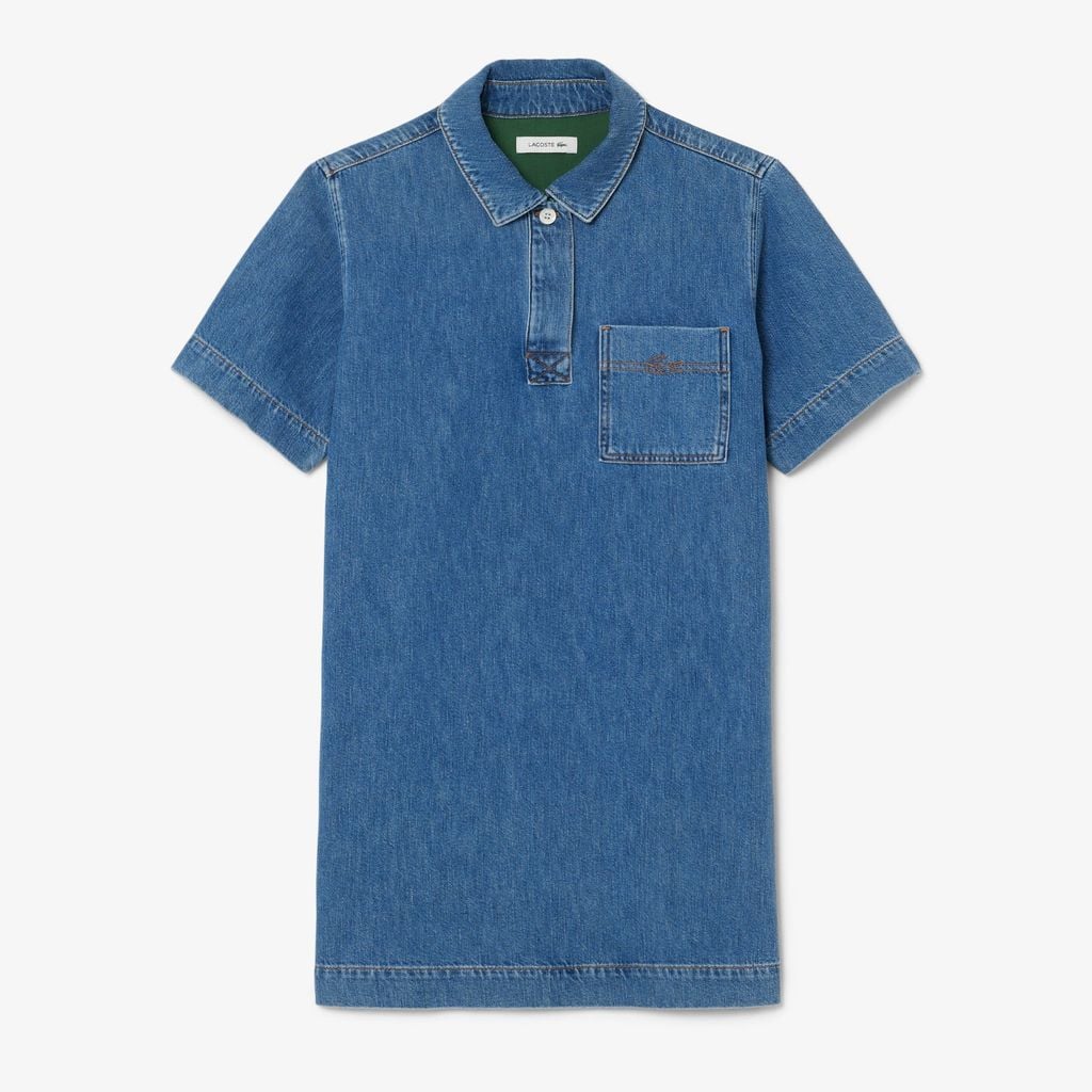 Đầm Polo Lacoste Nữ Dáng Oversize Chất Liệu Denim