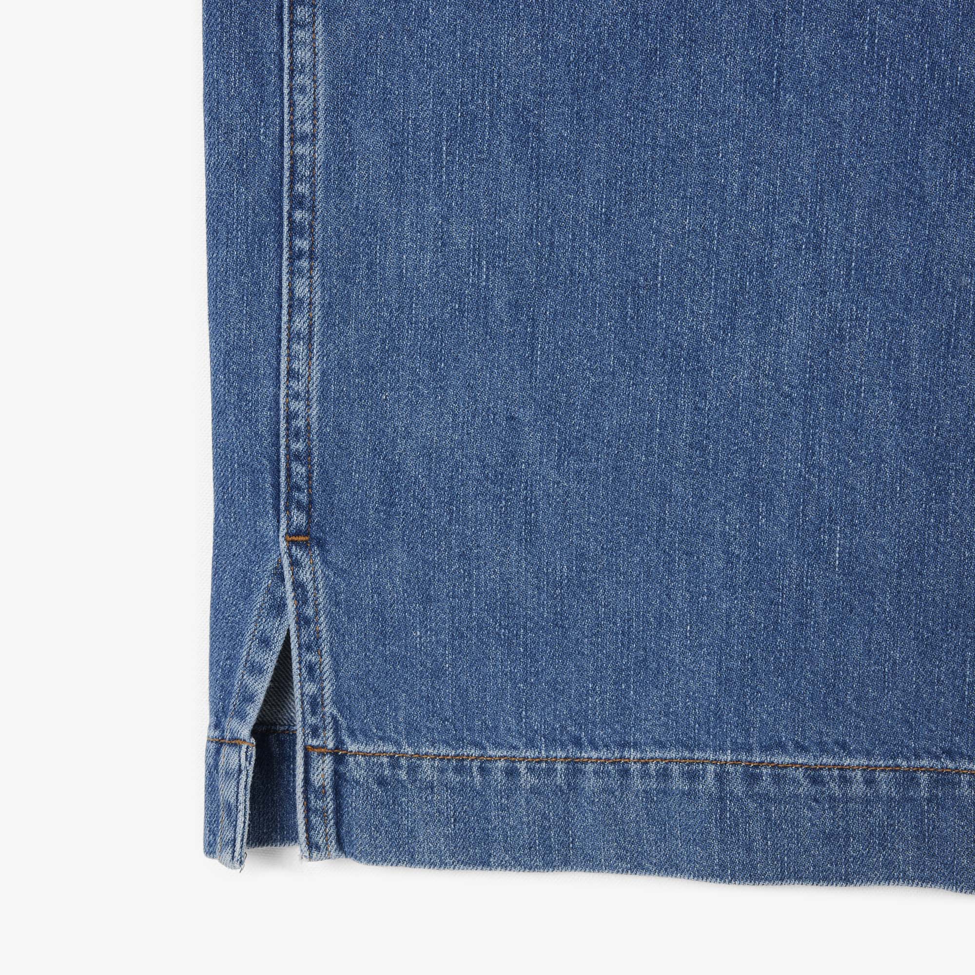 Đầm Polo Lacoste Nữ Dáng Oversize Chất Liệu Denim