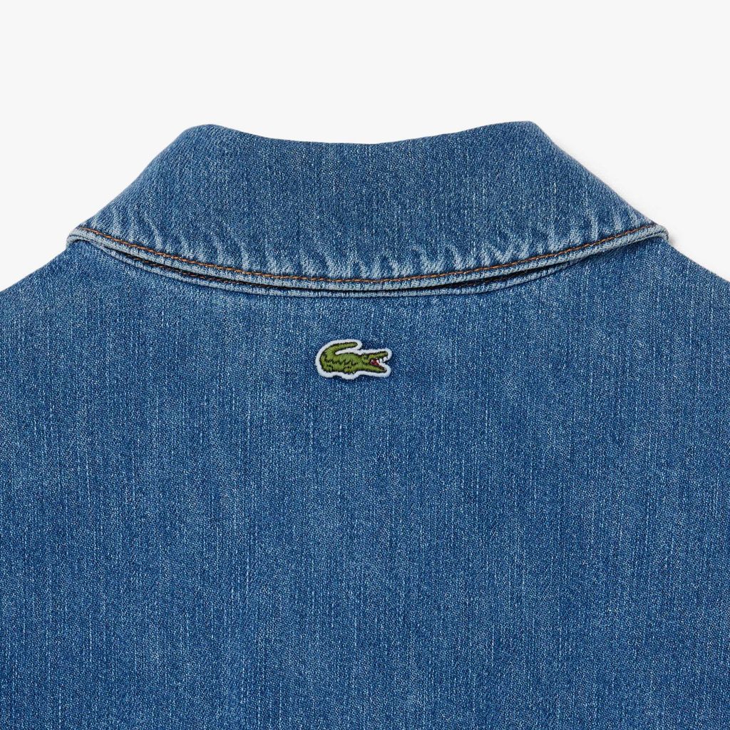 Đầm Polo Lacoste Nữ Dáng Oversize Chất Liệu Denim