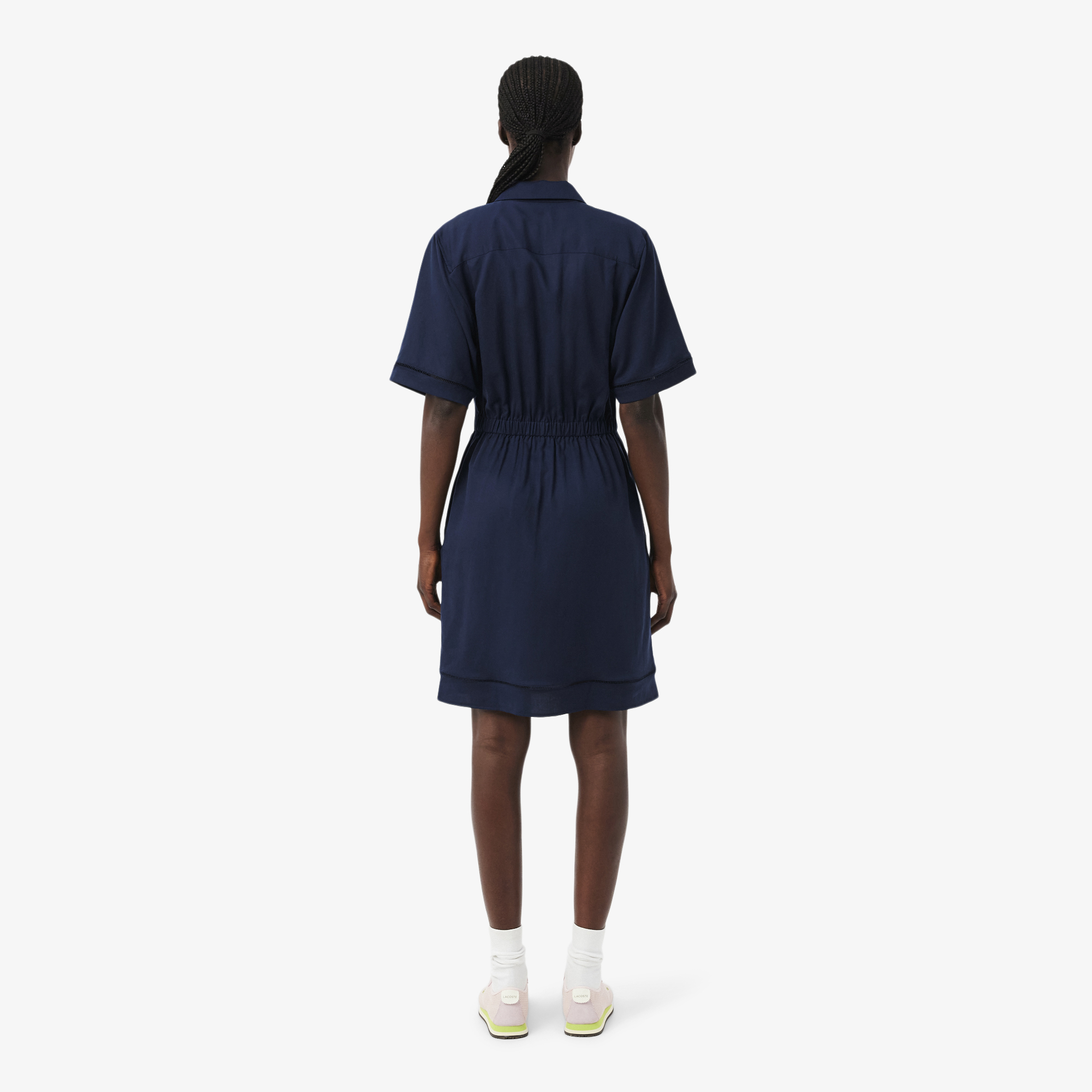 Đầm Sơ Mi Lacoste Nữ Dáng Suông Chất Liệu Linen Mềm Mại