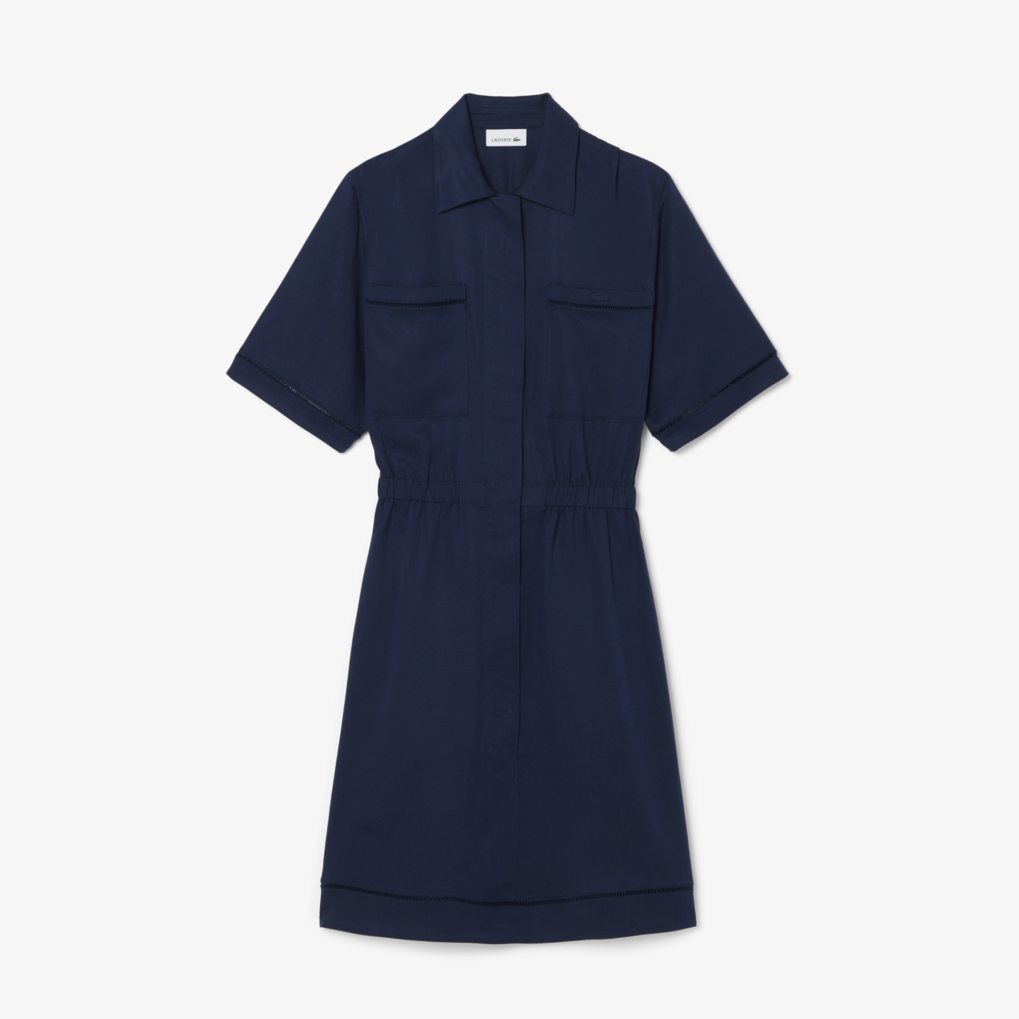 Đầm Sơ Mi Lacoste Nữ Dáng Suông Chất Liệu Linen Mềm Mại