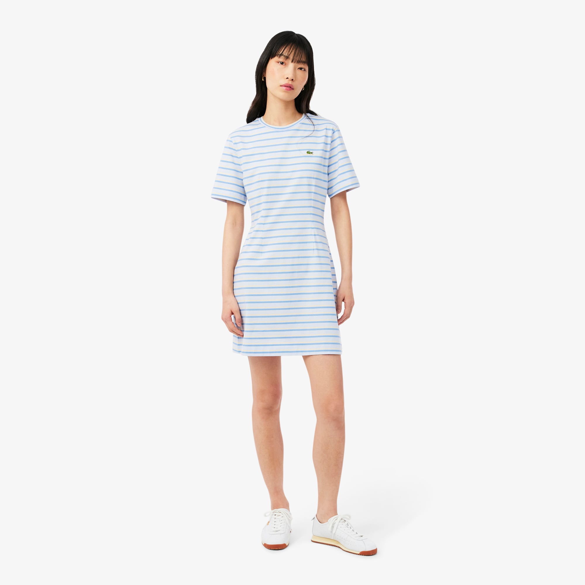 Đầm Lacoste Nữ Ôm Dáng Chất Liệu Cotton Kẻ Sọc