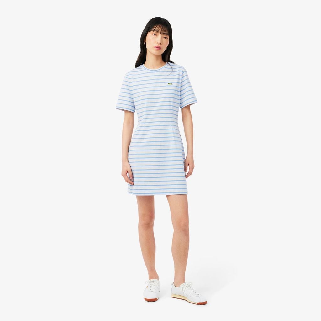 Đầm Lacoste Nữ Ôm Dáng Chất Liệu Cotton Kẻ Sọc