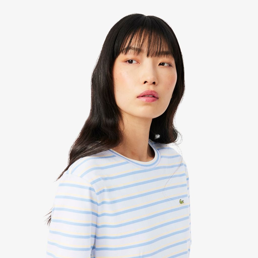 Đầm Lacoste Nữ Ôm Dáng Chất Liệu Cotton Kẻ Sọc
