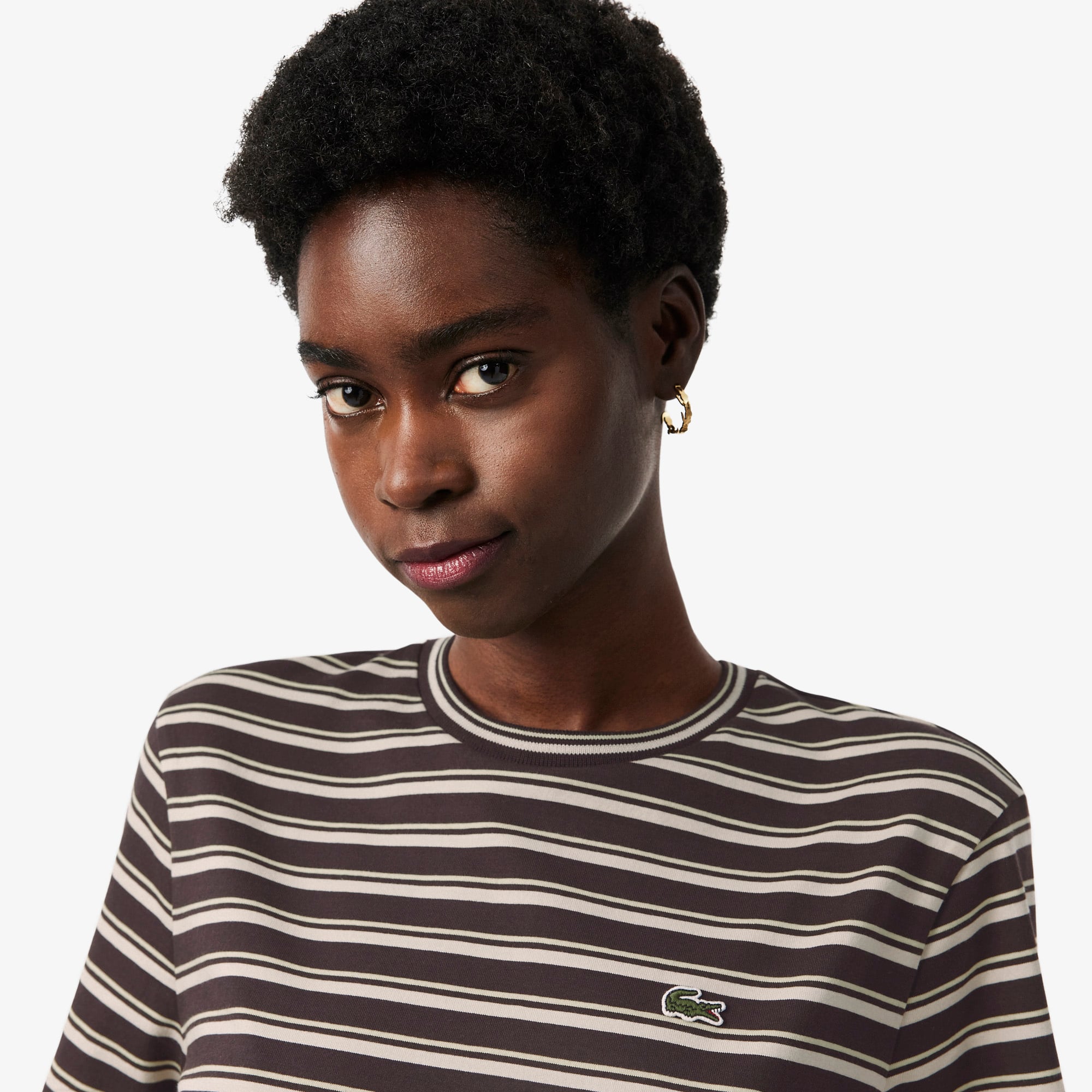 Đầm Lacoste Nữ Ôm Dáng Chất Liệu Cotton Kẻ Sọc