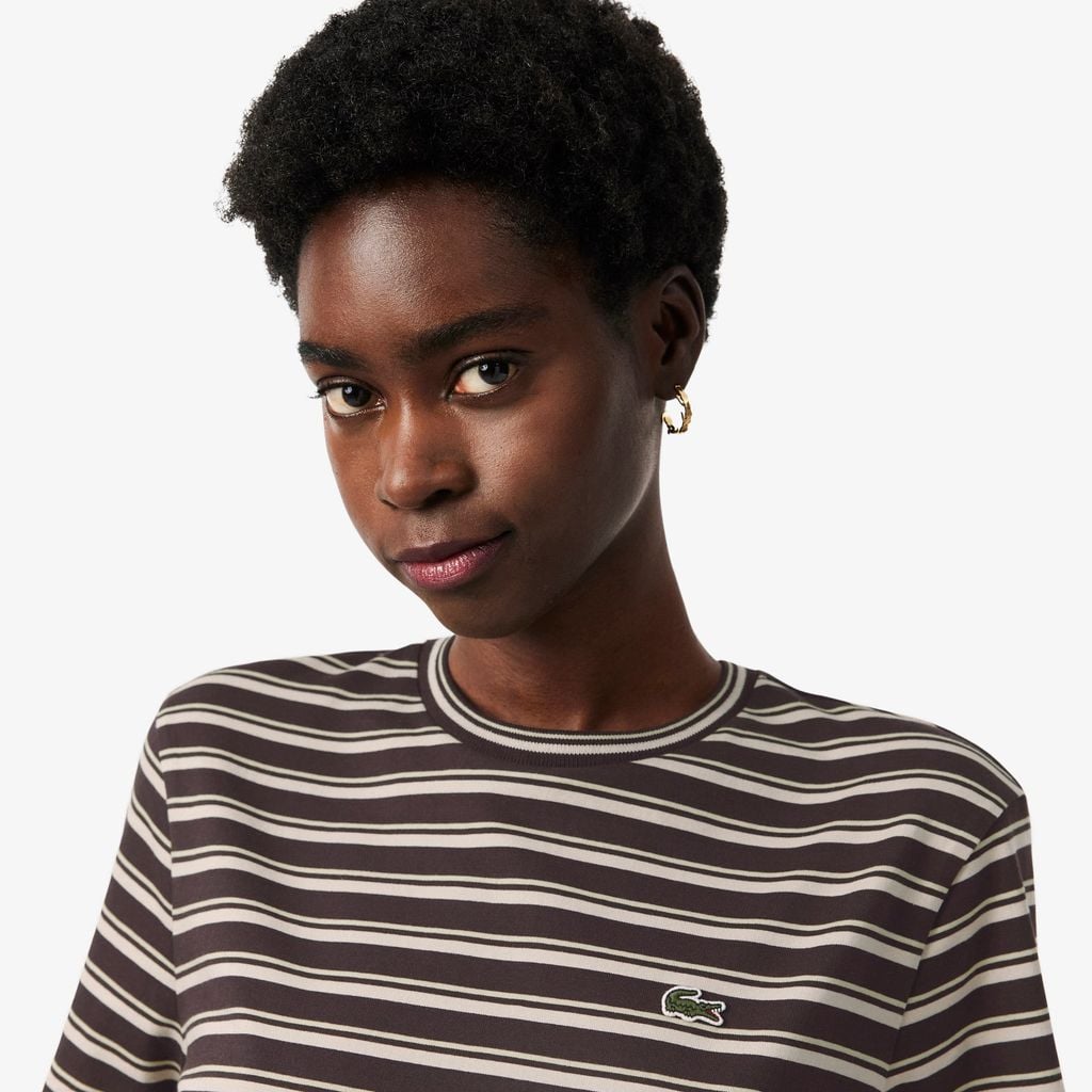 Đầm Lacoste Nữ Ôm Dáng Chất Liệu Cotton Kẻ Sọc