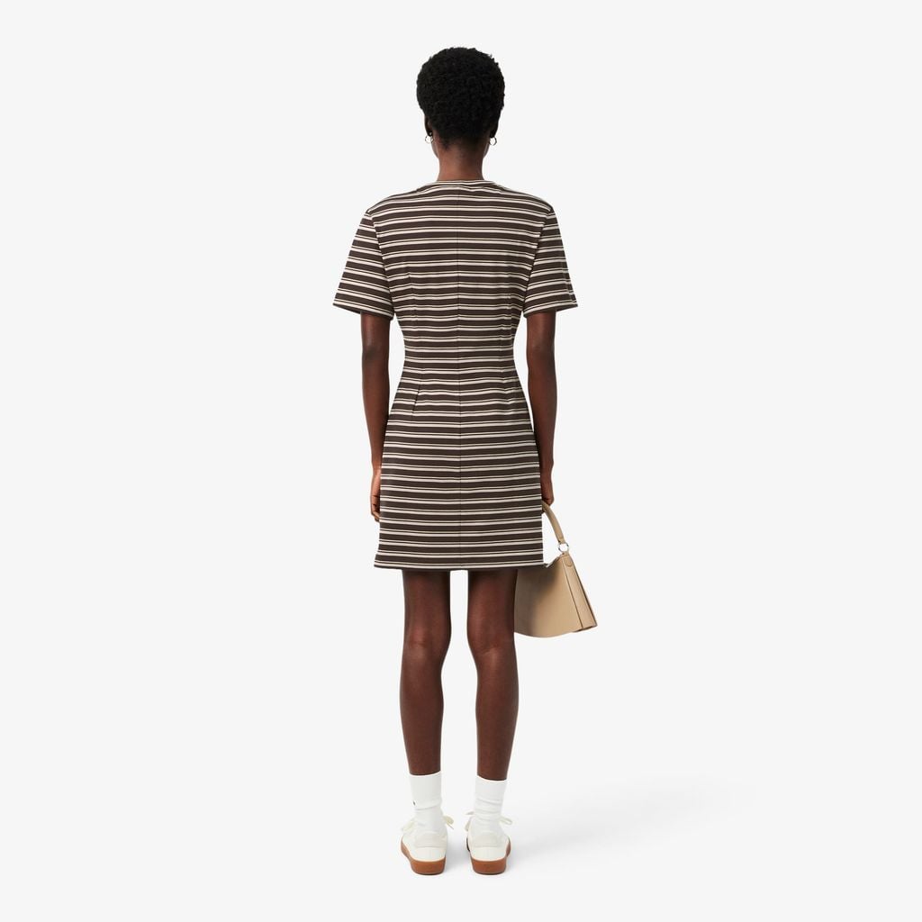 Đầm Lacoste Nữ Ôm Dáng Chất Liệu Cotton Kẻ Sọc