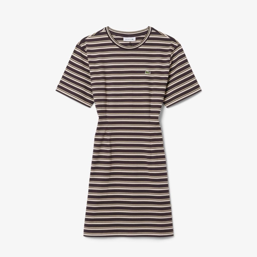 Đầm Lacoste Nữ Ôm Dáng Chất Liệu Cotton Kẻ Sọc