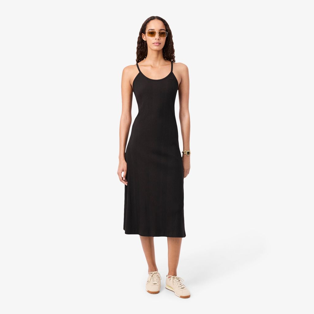 Đầm Maxi Lacoste Nữ Ôm Dáng Chất Liệu Cotton Gân Có Dây