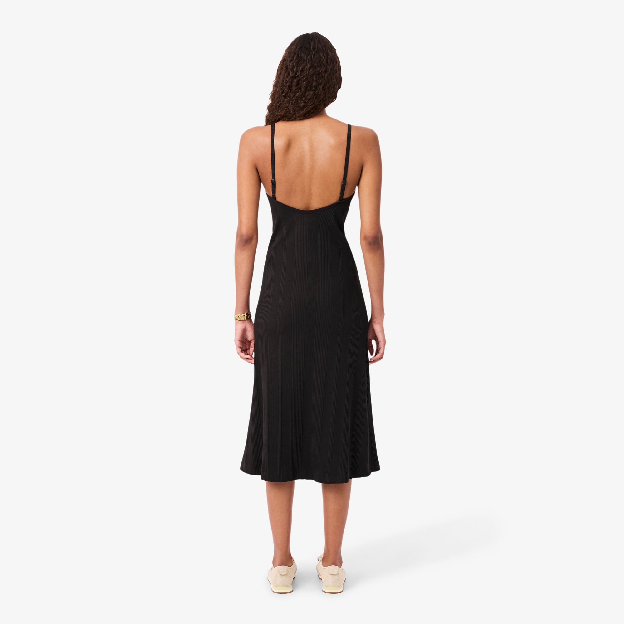 Đầm Maxi Lacoste Nữ Ôm Dáng Chất Liệu Cotton Gân Có Dây